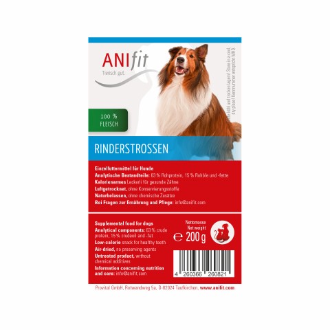 Dog Snacks Beef trachea (Rinderstrossen) 200g 1 Piece -3- Anifit