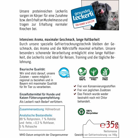 Cat Dog Accessories Snacks Chicken breast (Hühnerbrust) 35g 1 Piece -3- Anifit